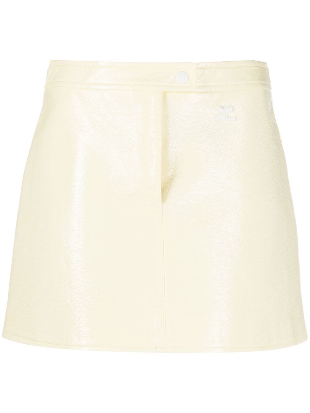 Courrèges Reedition 漆光面料迷你半身裙 - 黄色