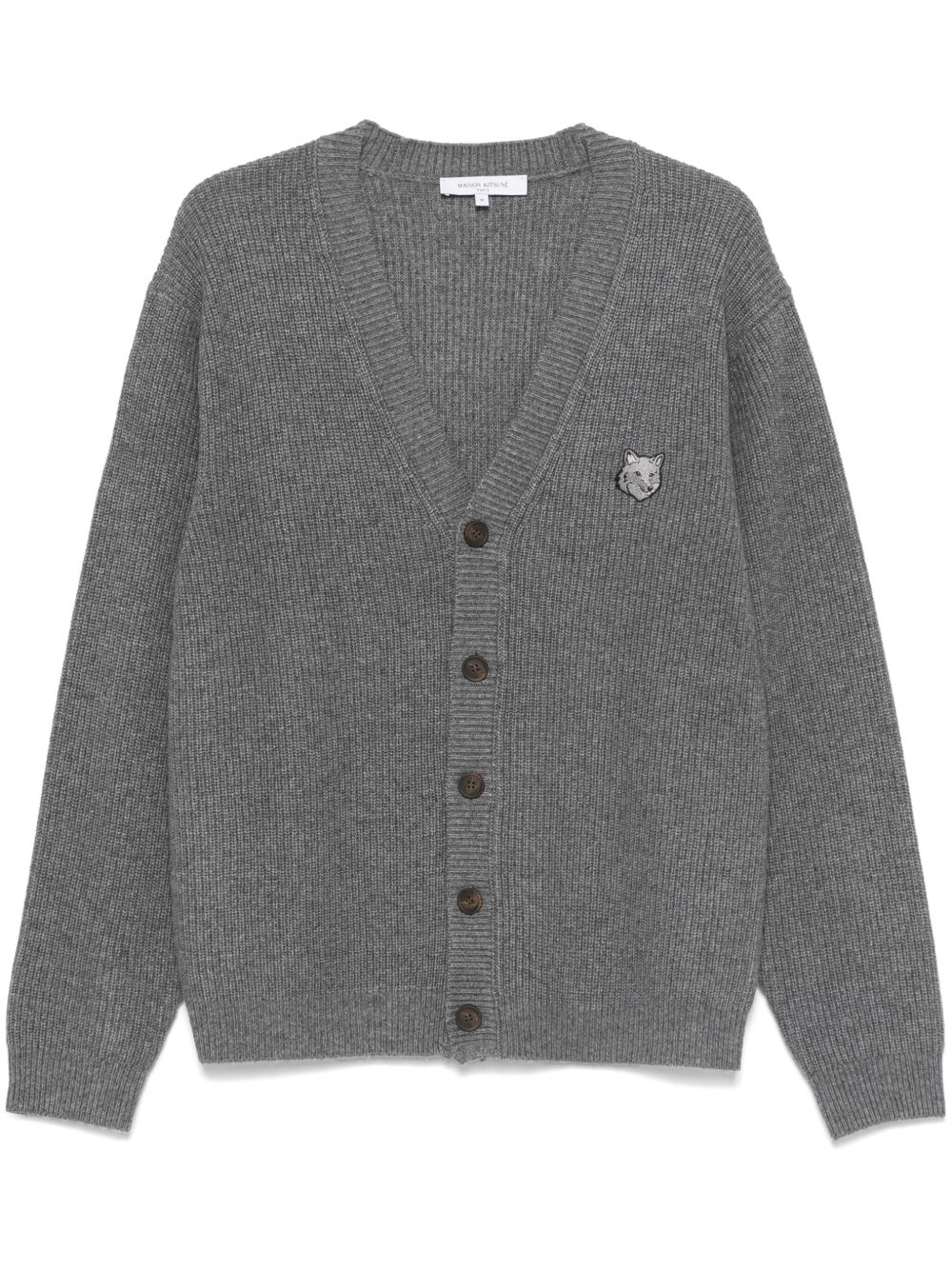 Maison Kitsuné Bold Fox Head 贴花开衫 - 灰色