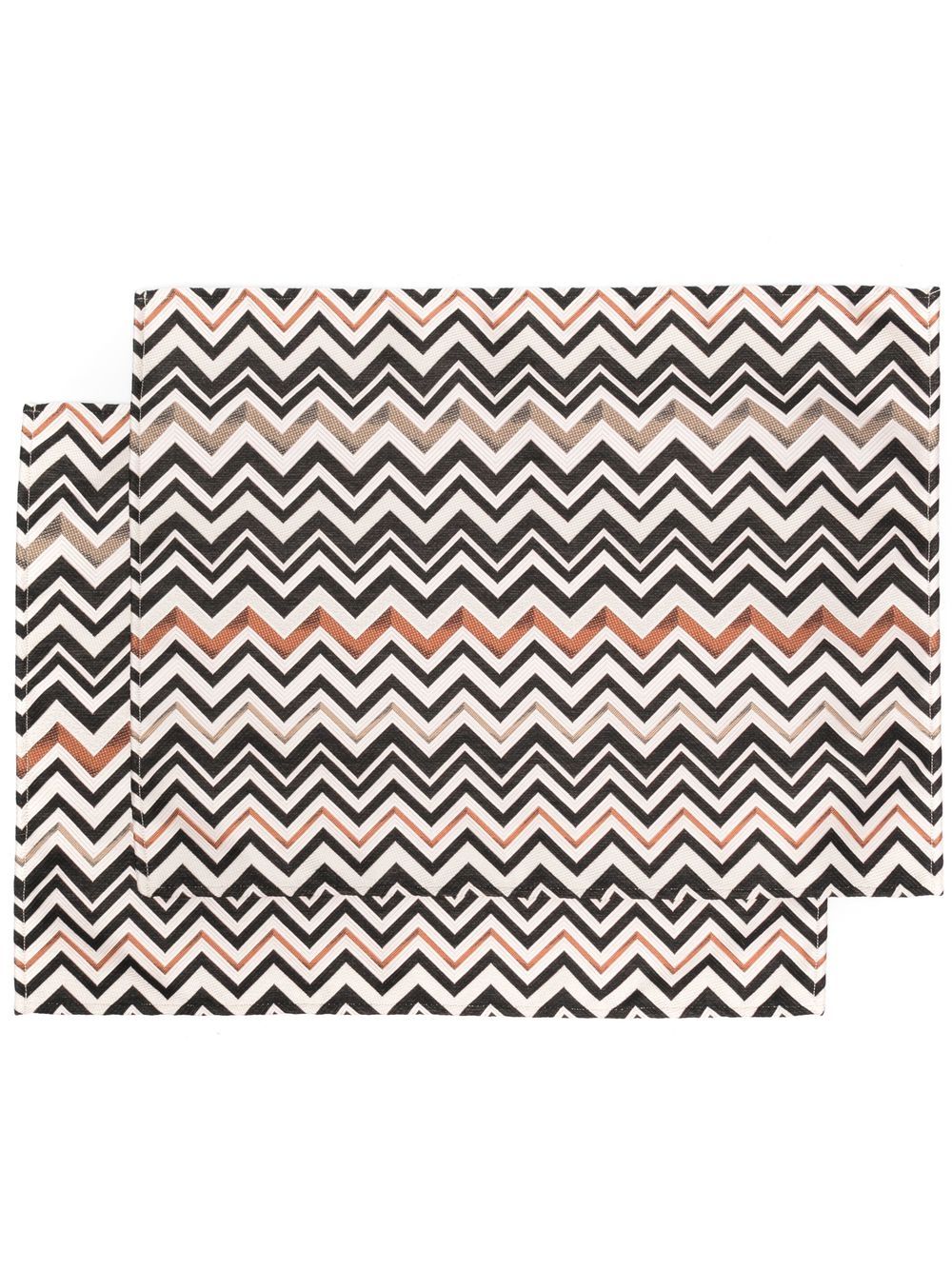 Missoni Home 条纹桌布（两件装） - 黑色