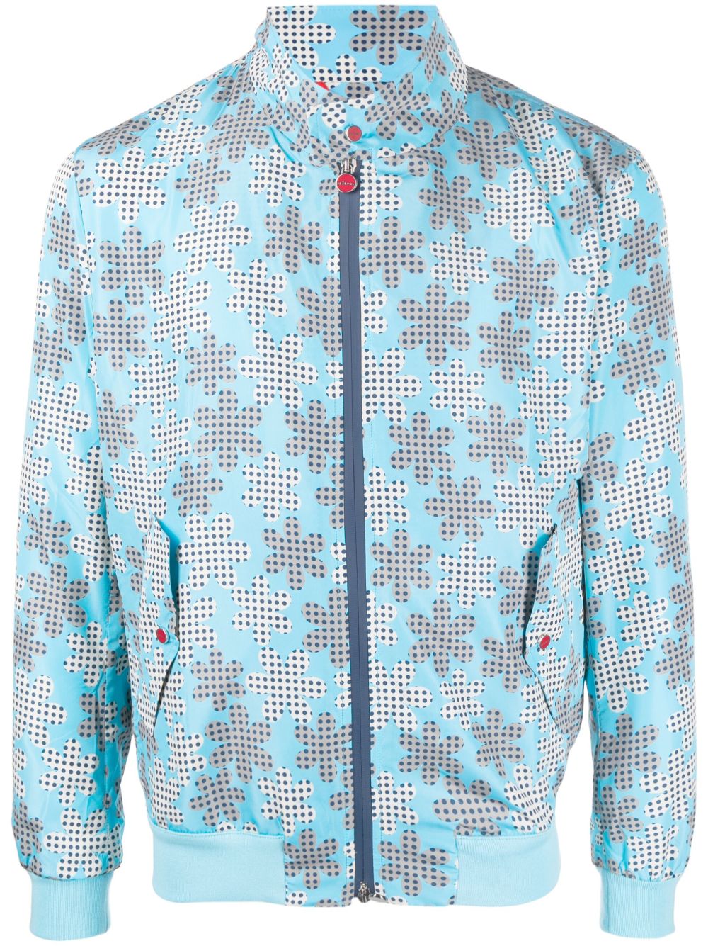 Kiton 图案印花飞行员夹克 - 蓝色
