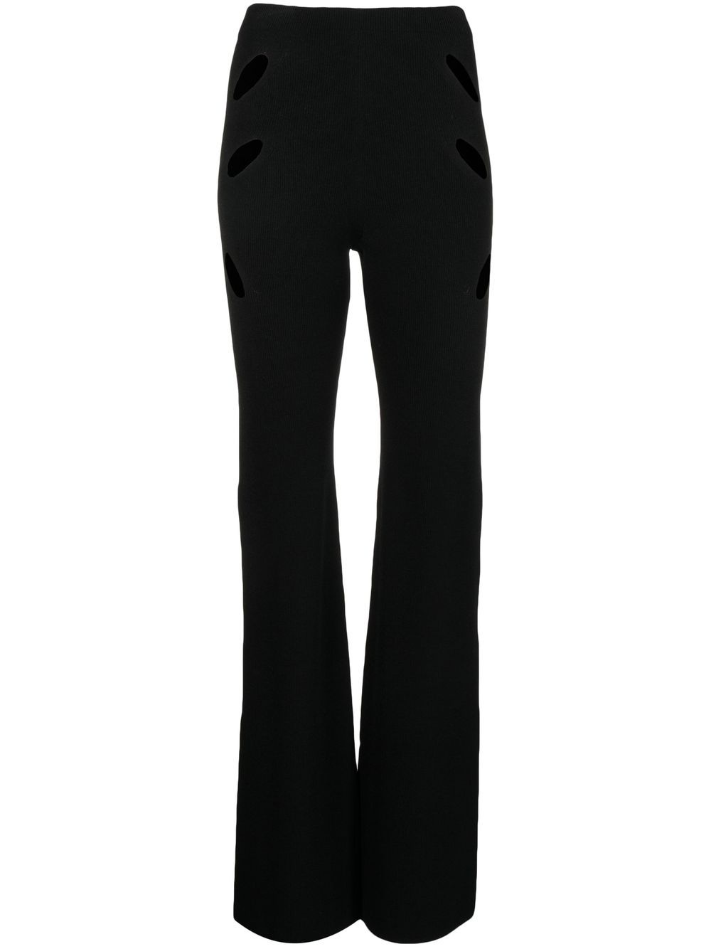Dion Lee Lock 开衩高腰长裤 - 黑色
