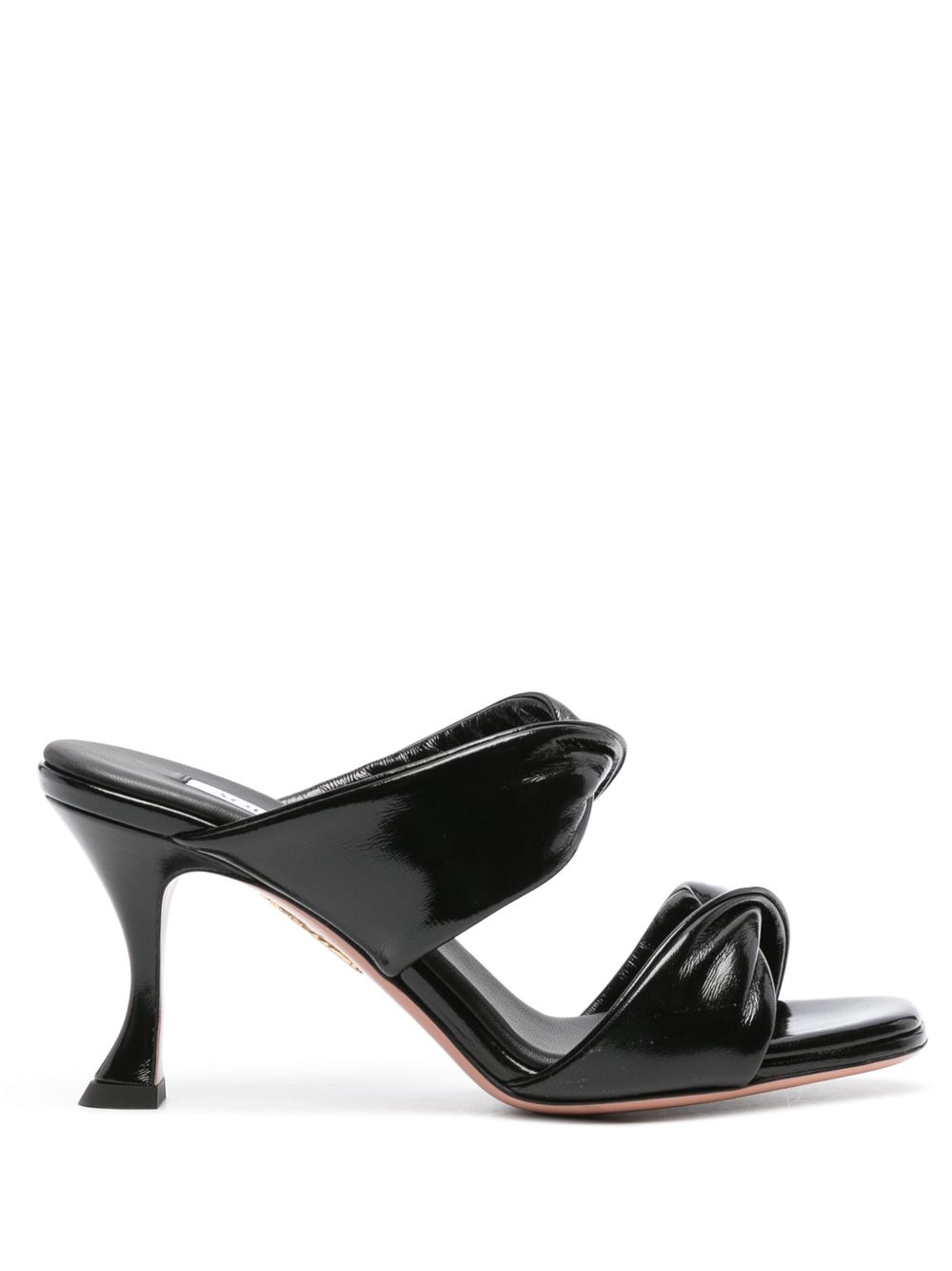 Aquazzura Twist 高跟皮质穆勒鞋 - 黑色
