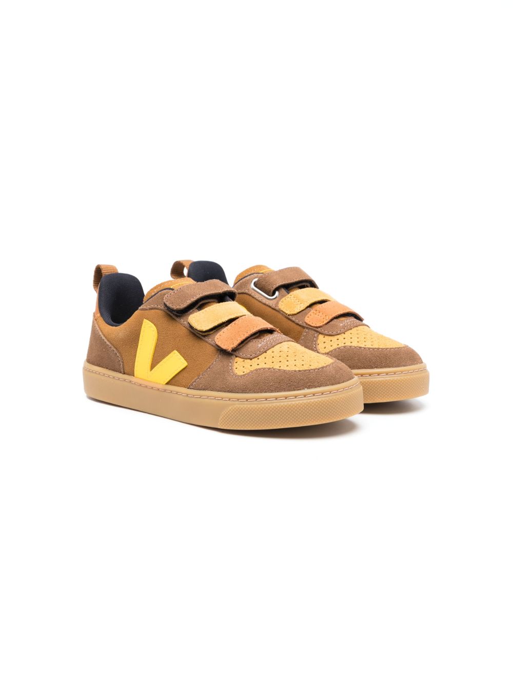 VEJA Kids V 10 绒面皮运动鞋 - 褐色