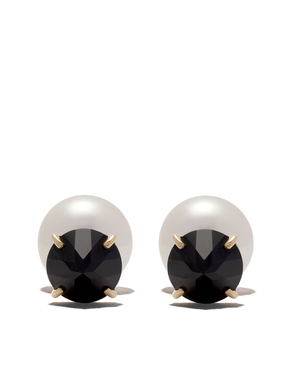 TASAKI Collection Line refined rebellion 18K黄金黑尖晶石耳环 - 金色