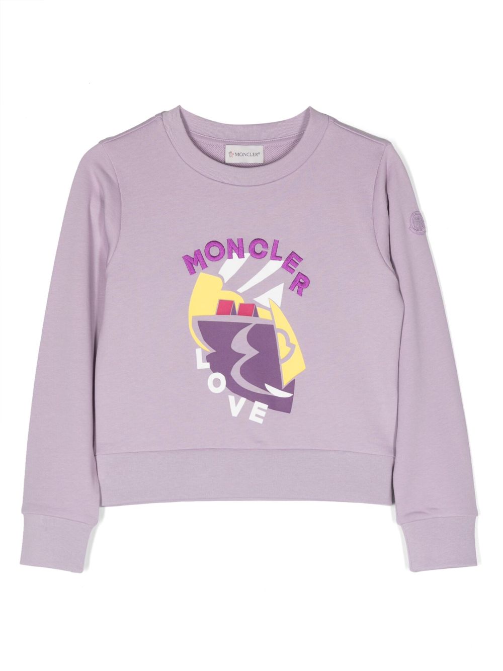 Moncler Enfant logo刺绣长袖卫衣 - 紫色
