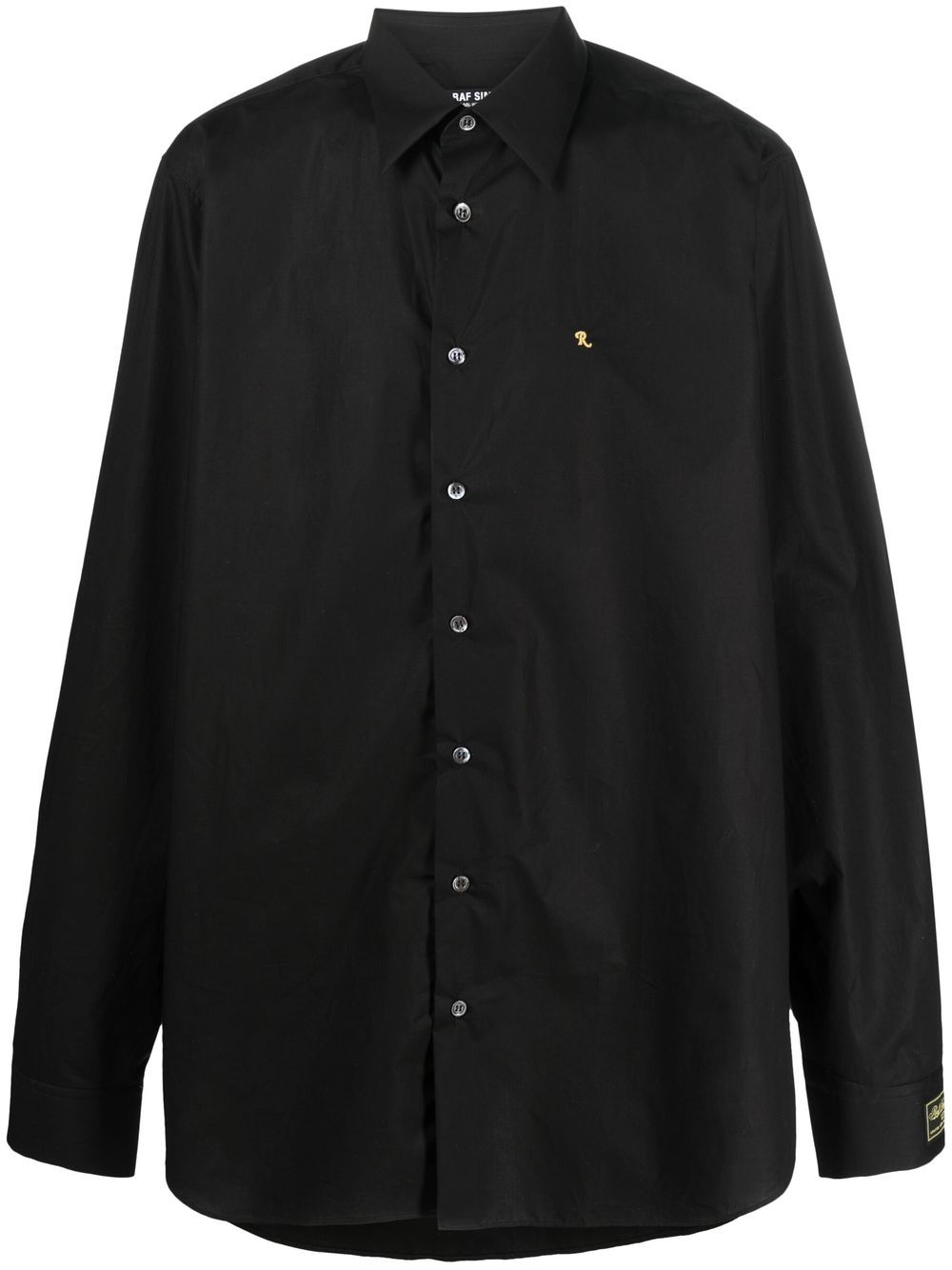 Raf Simons logo刺绣长袖衬衫 - 黑色