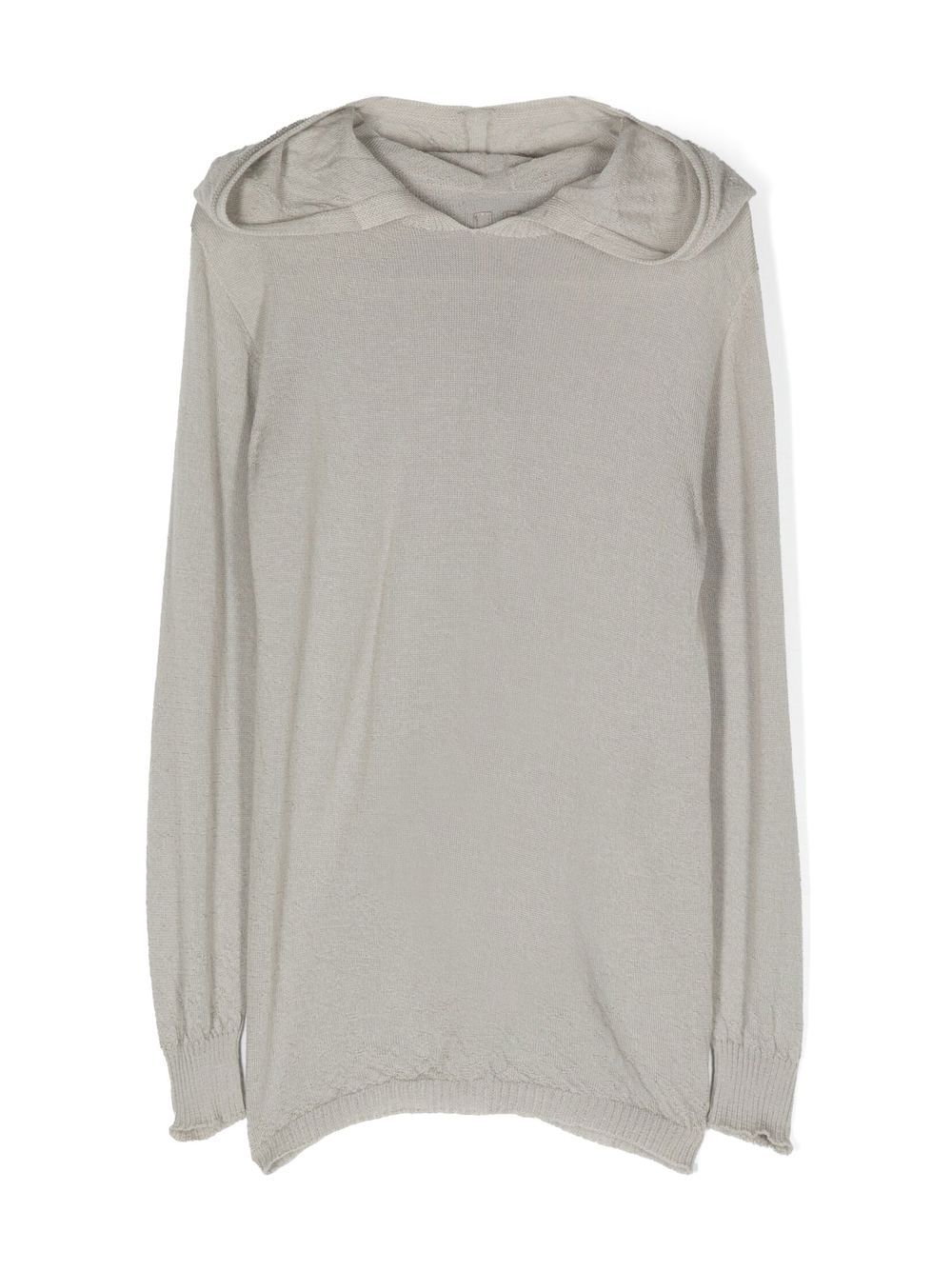 Rick Owens Kids 密织连帽上衣 - 灰色