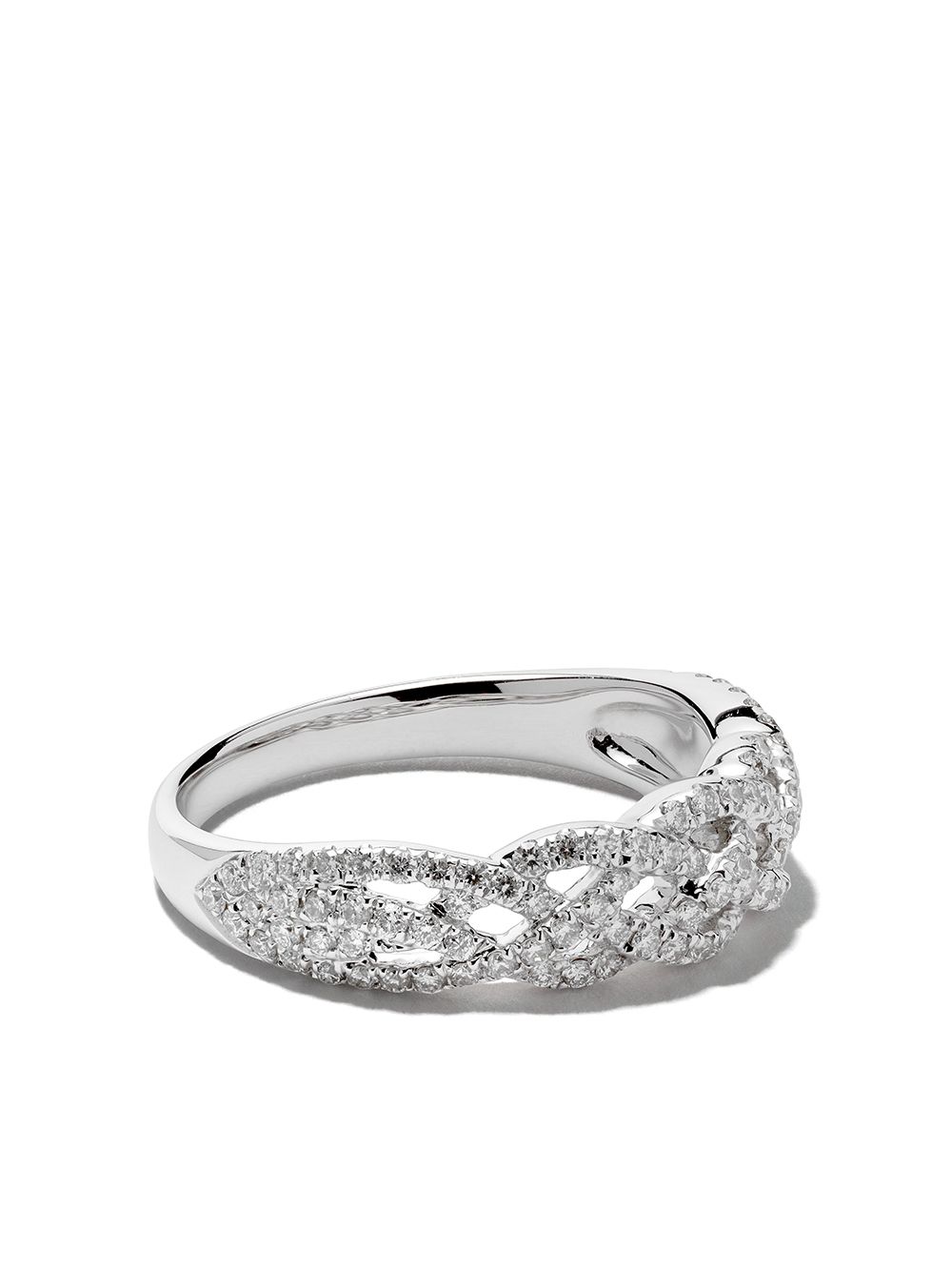 Wouters & Hendrix Gold Braided Diamond 18k白金钻石镶嵌戒指 - 银色