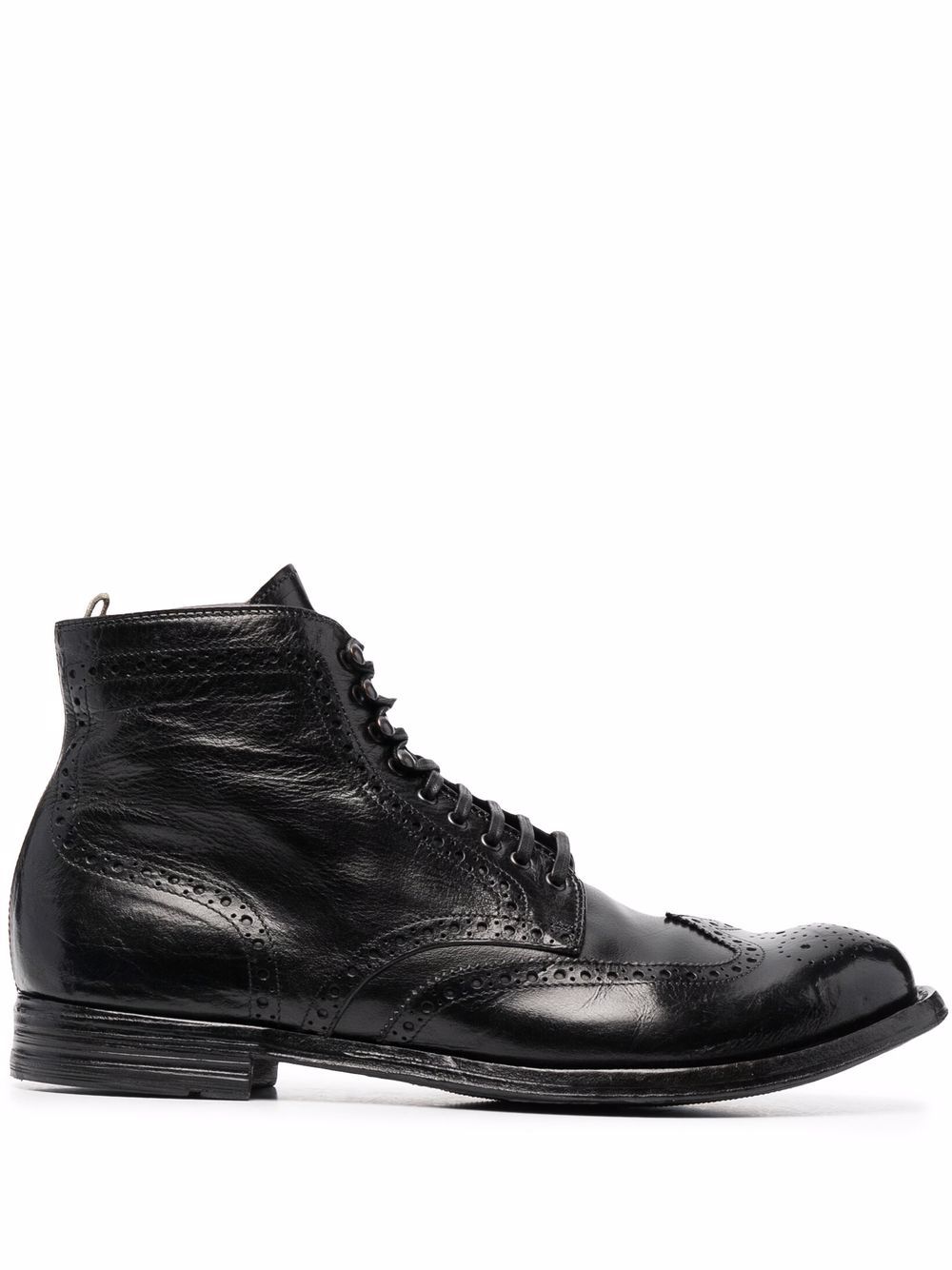 Officine Creative anatomia 皮质系带及踝靴 - 黑色