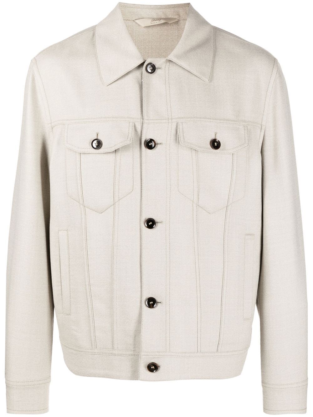 Brioni Trucker 衬衫式夹克 - 中性色