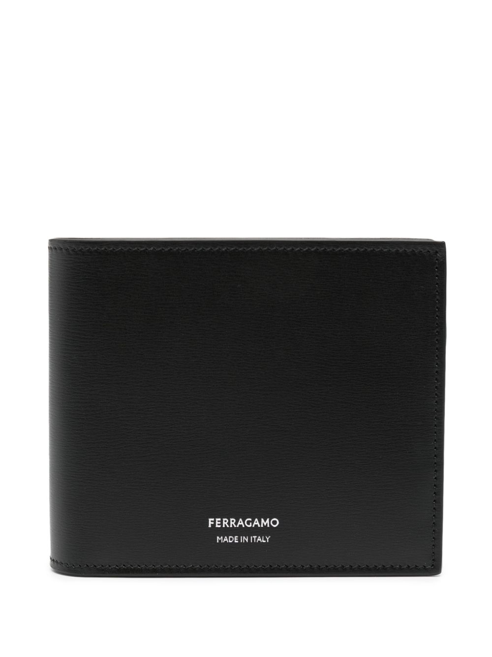 Ferragamo logo标记皮质钱包 - 黑色