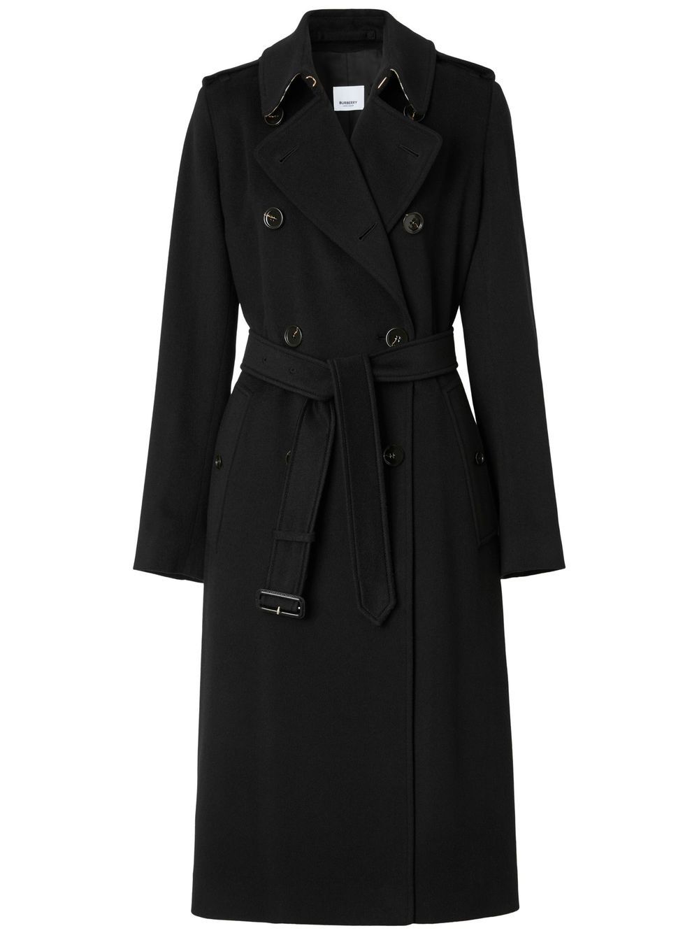 Burberry Kensington 羊绒风衣 - 黑色
