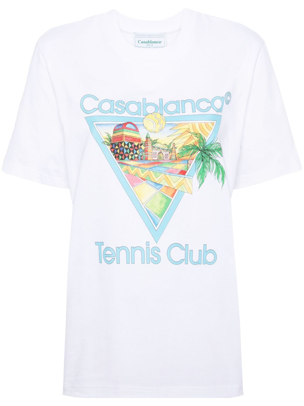 Casablanca Afro Cubism Tennis Club 棉T恤 - 白色