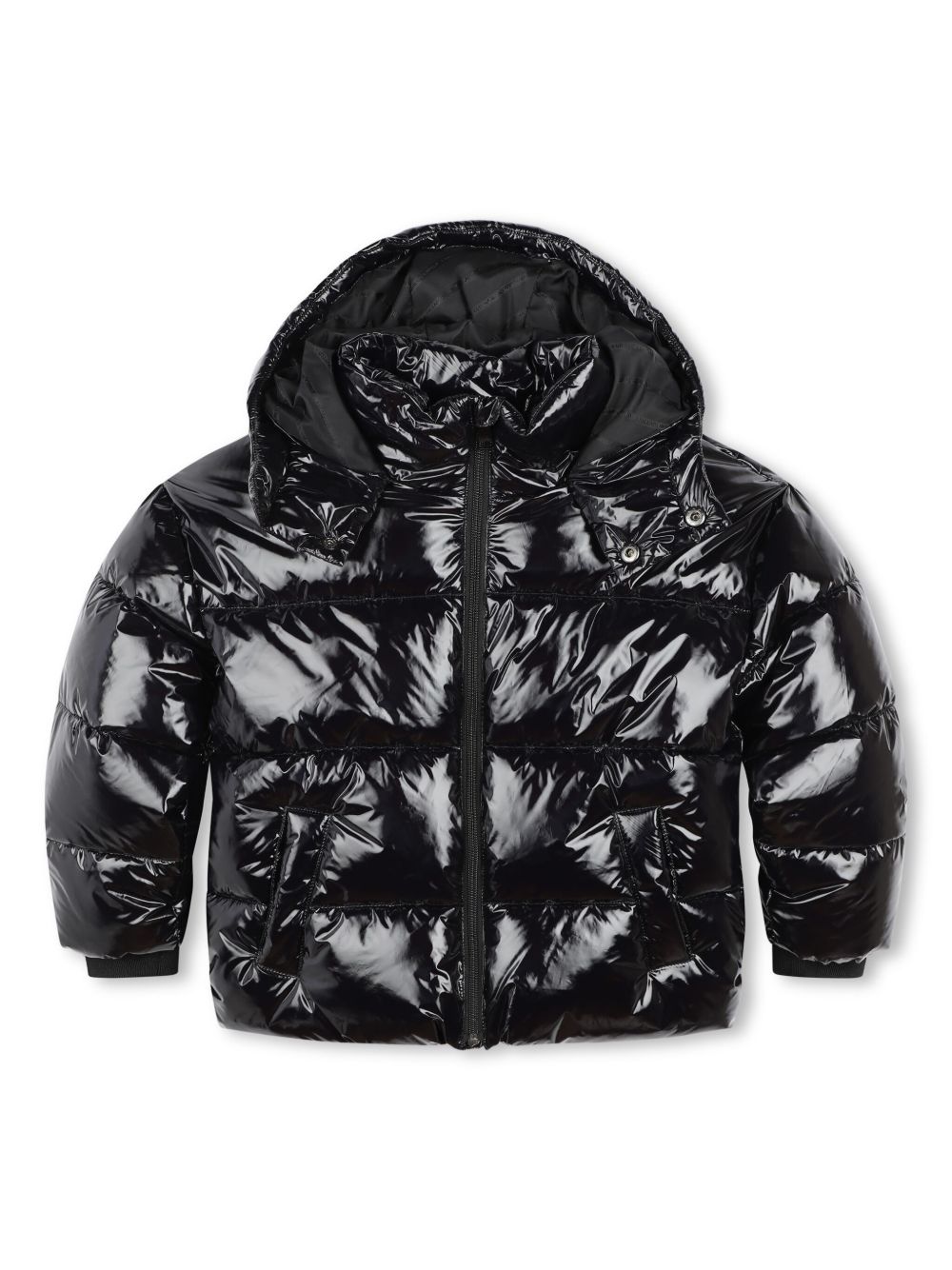 Karl Lagerfeld Kids logo印花蓬松夹克 - 黑色