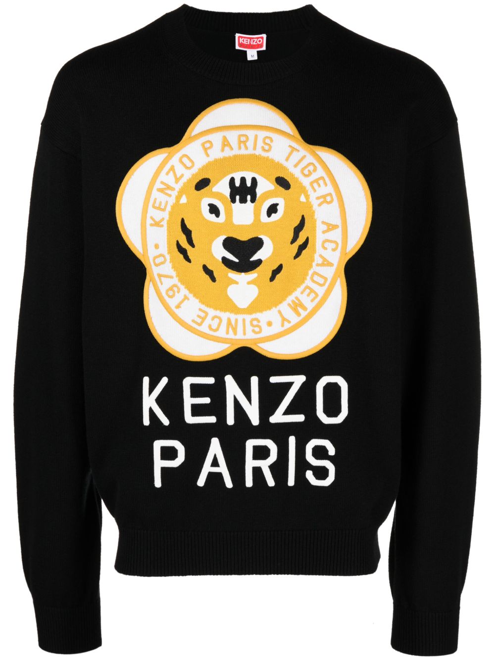Kenzo 标贴羊毛棉混纺毛衣 - 黑色