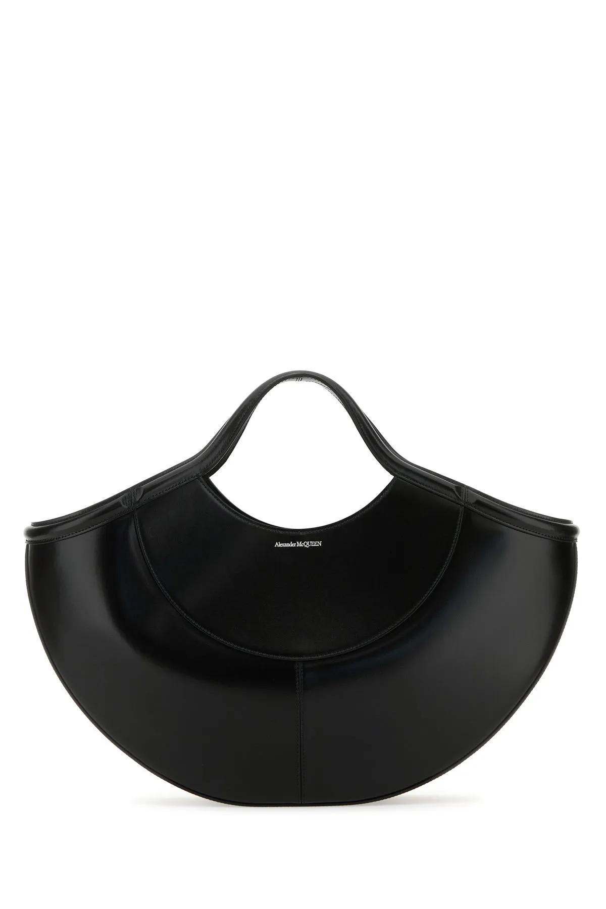 Alexander McQueen 黑色皮革购物袋
