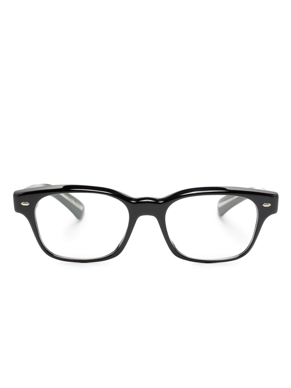Oliver Peoples 长方形镜框眼镜 - 黑色