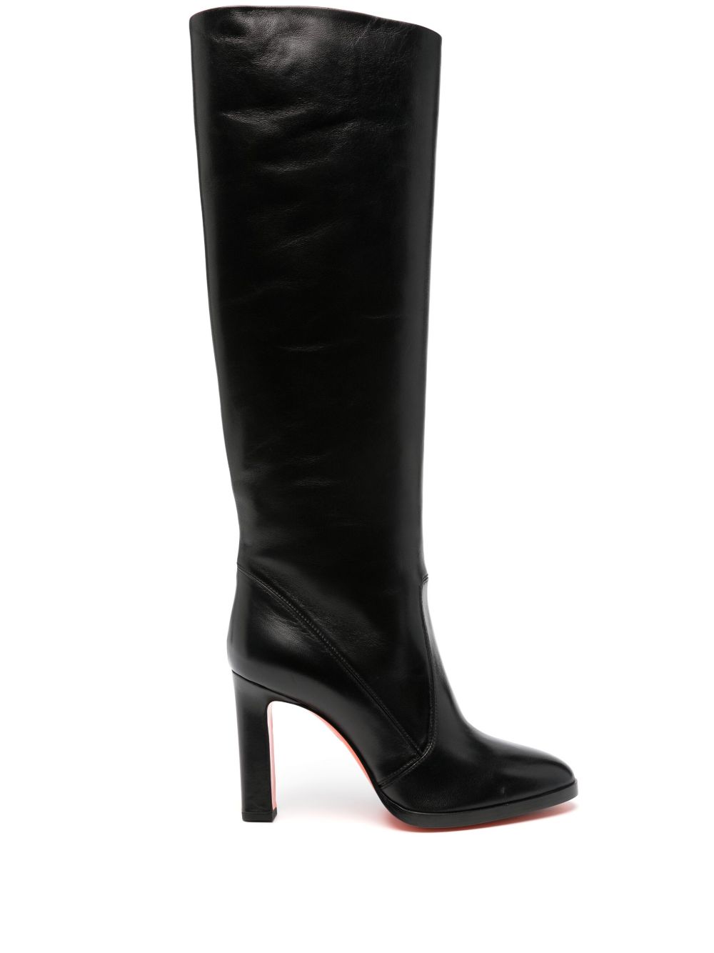 Santoni 高跟皮靴（9.5厘米） - 黑色