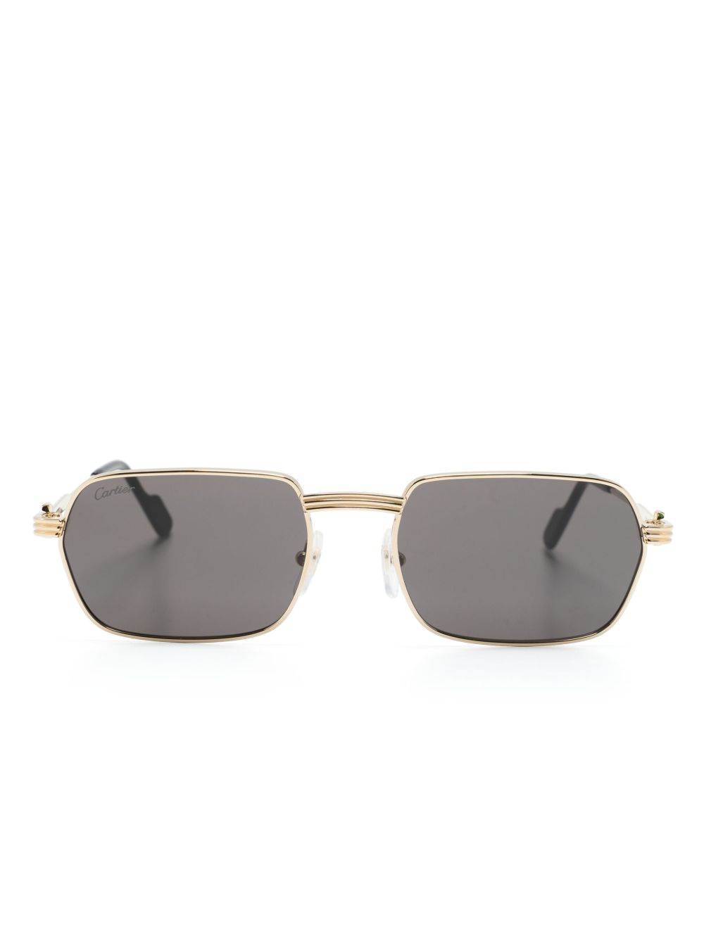 Cartier Eyewear 长方形框太阳眼镜 - 金色