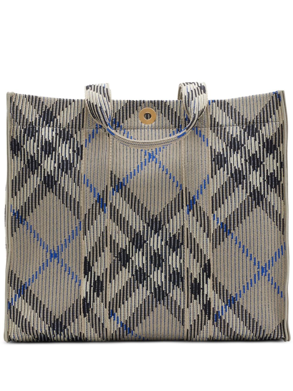 Burberry 格纹中号针织手提包 - 中性色