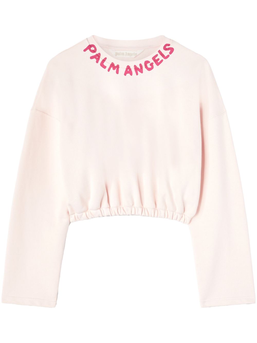 Palm Angels logo印花棉短款上衣 - 粉色