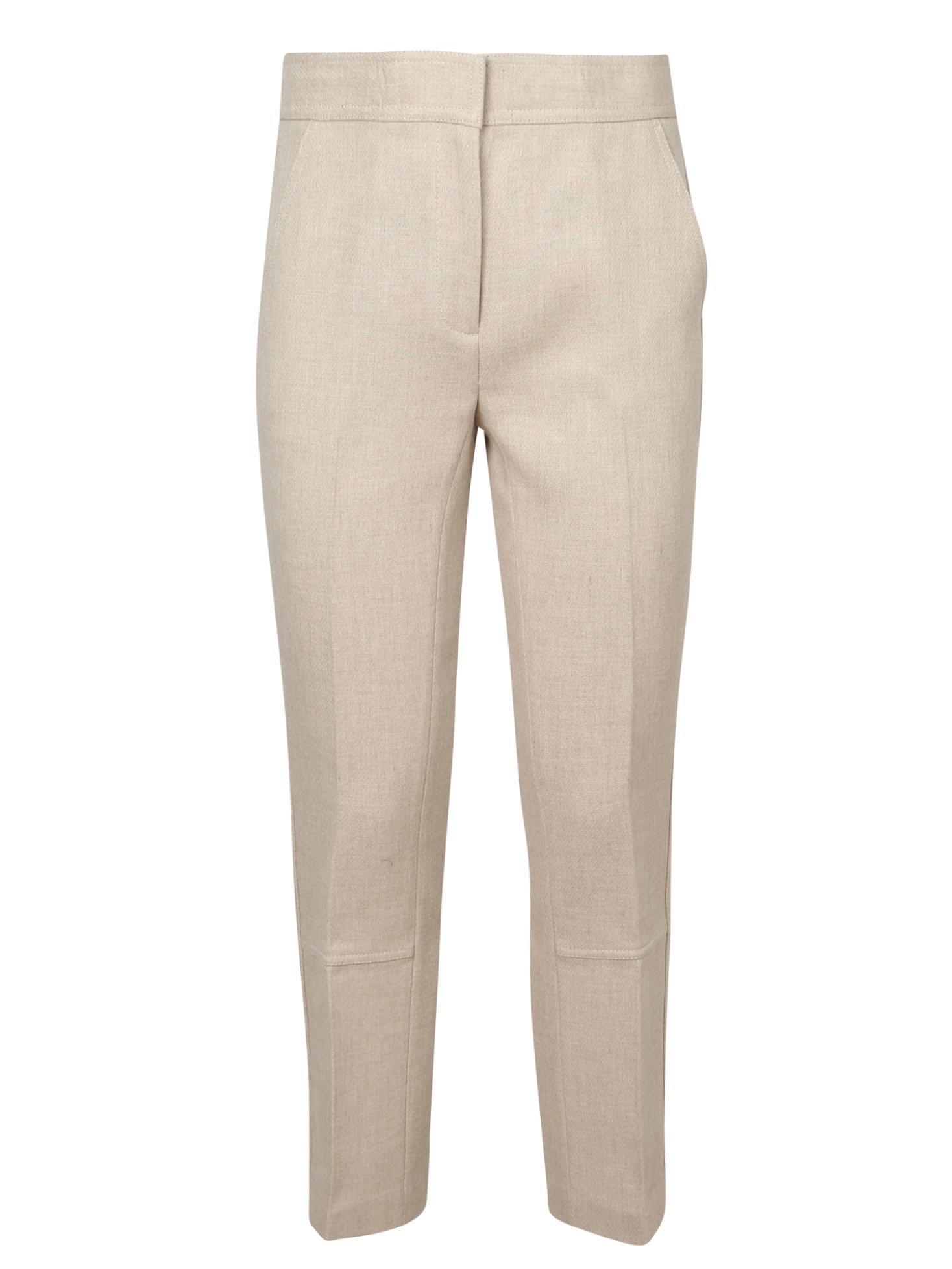 Tory Burch Phoebe斜纹裤象牙裤