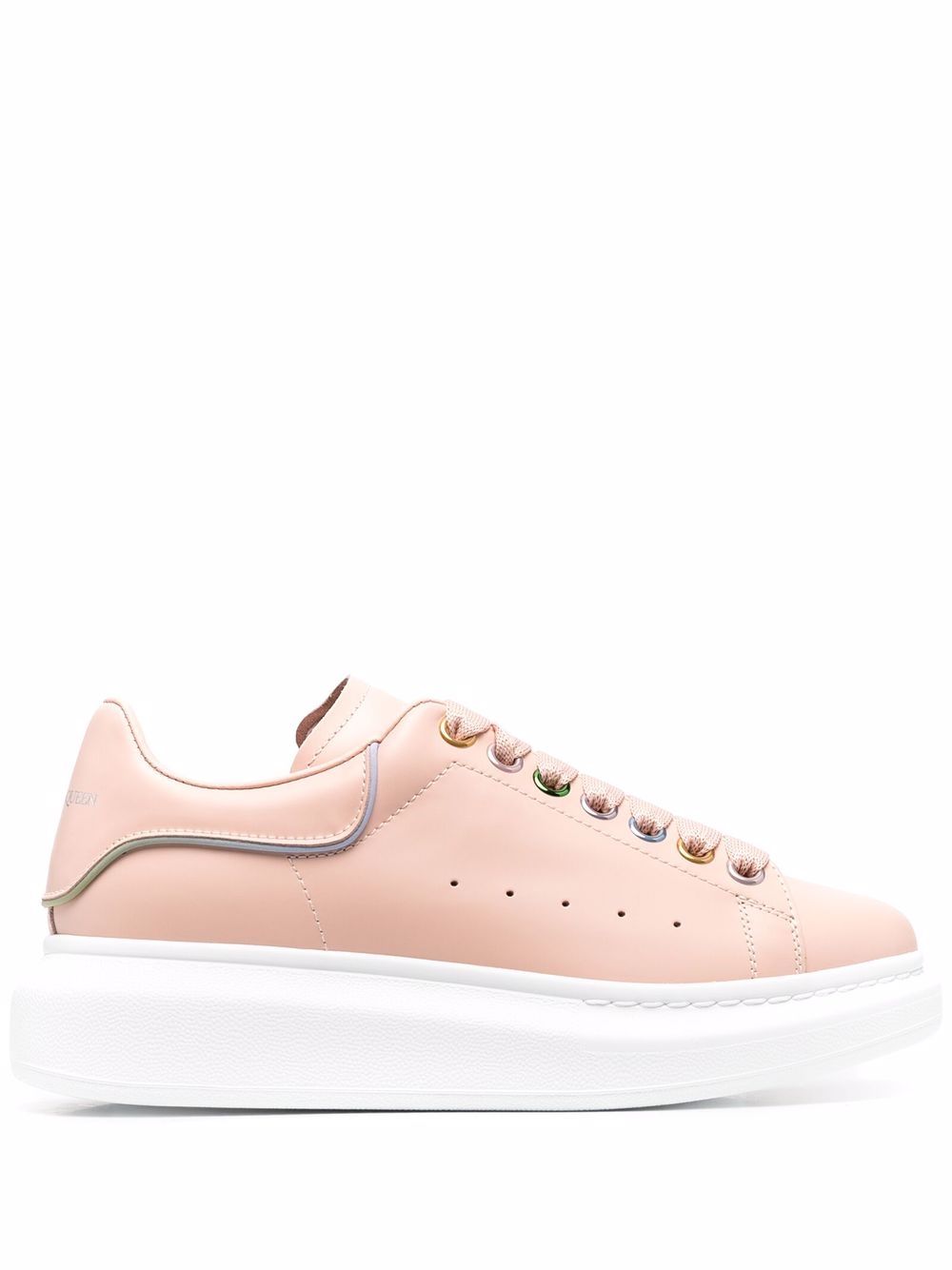 Alexander McQueen 皮质系带板鞋 - 粉色