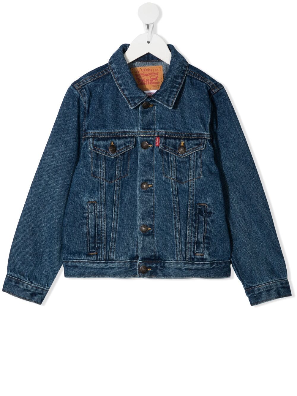 Levi's Kids 尖领牛仔夹克 - 蓝色