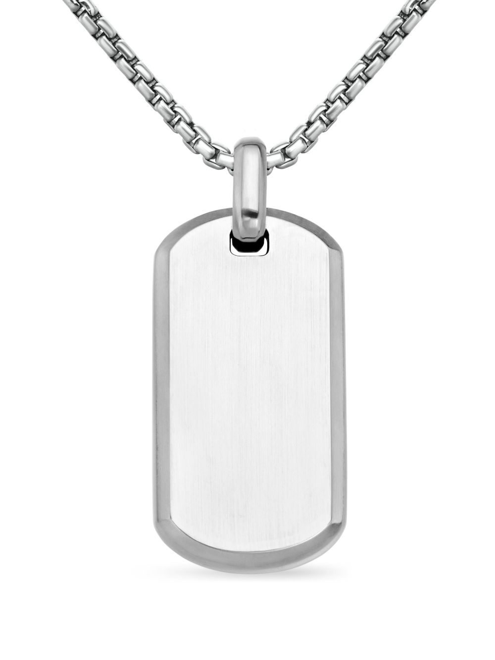 David Yurman Chevron Tag 项链 - 银色