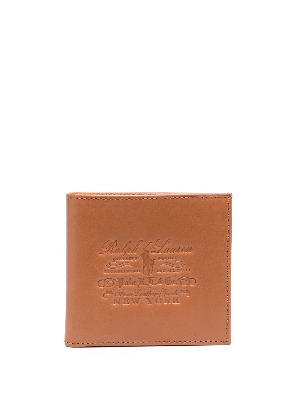 Polo Ralph Lauren Heritage 皮质对折钱包 - 褐色