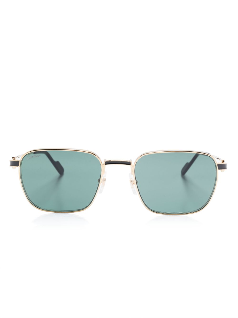 Cartier Eyewear 方框太阳眼镜 - 金色