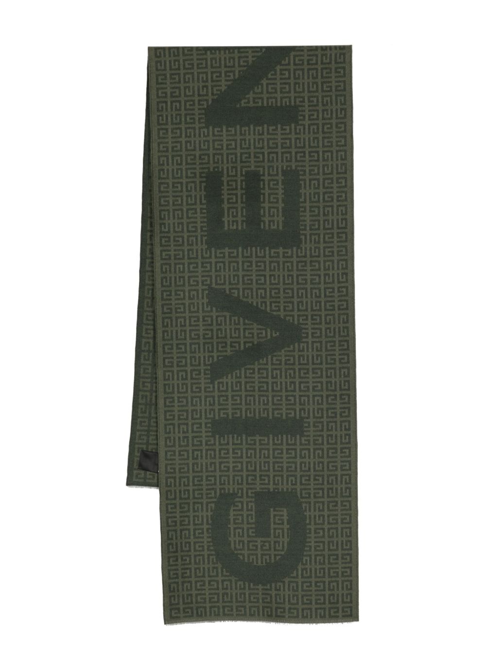 Givenchy 4G 经典印花羊毛混纺围巾 - 绿色