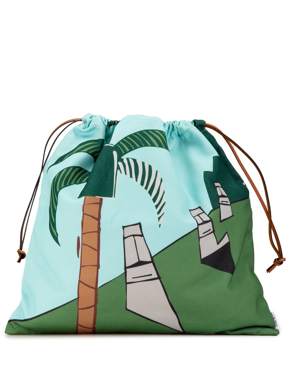 Loewe Pre-Owned x Ken Price Easter Island 抽绳手拿包（2020年典藏款） - 绿色