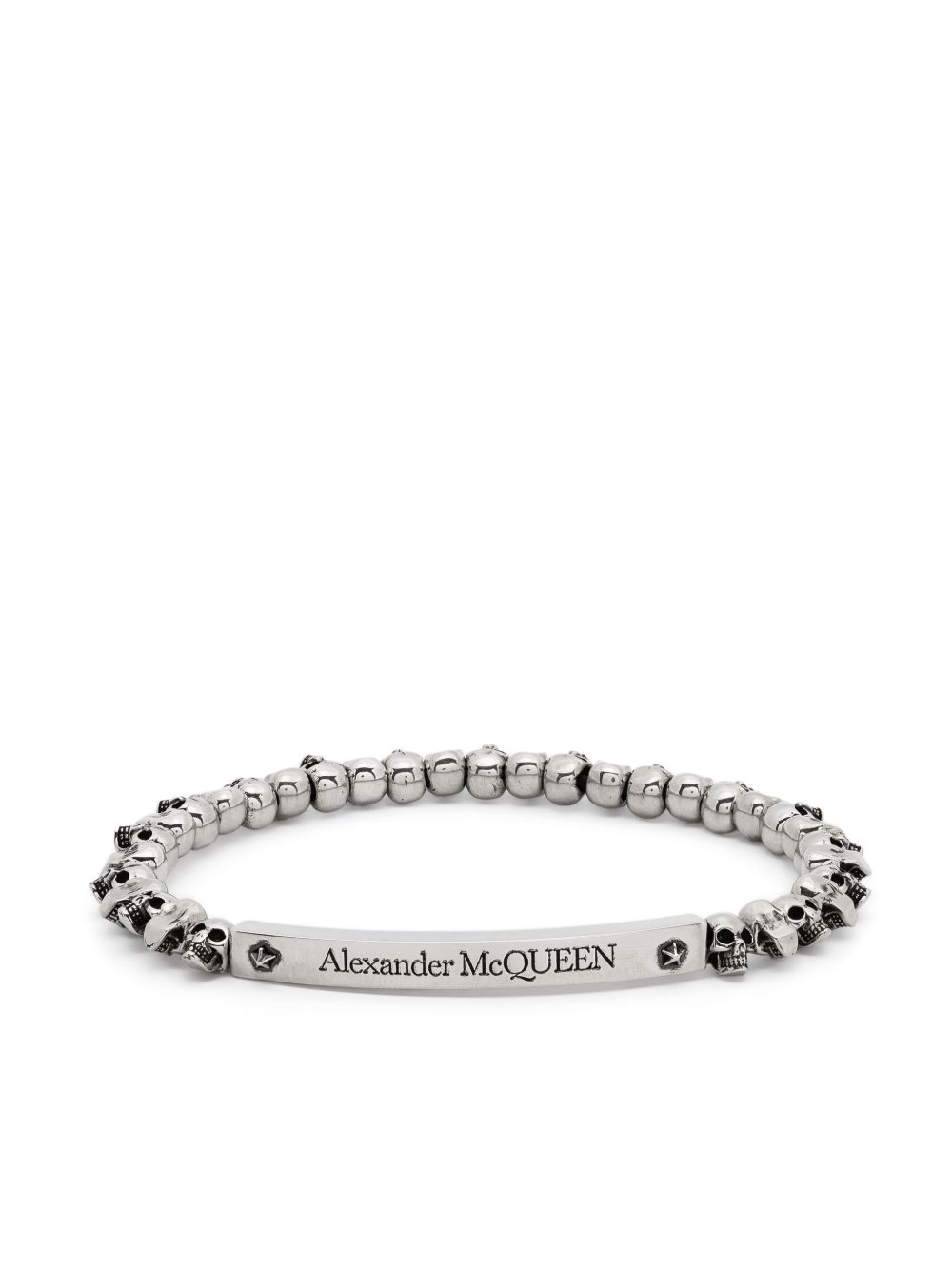 Alexander McQueen 骷髅头手镯 - 银色