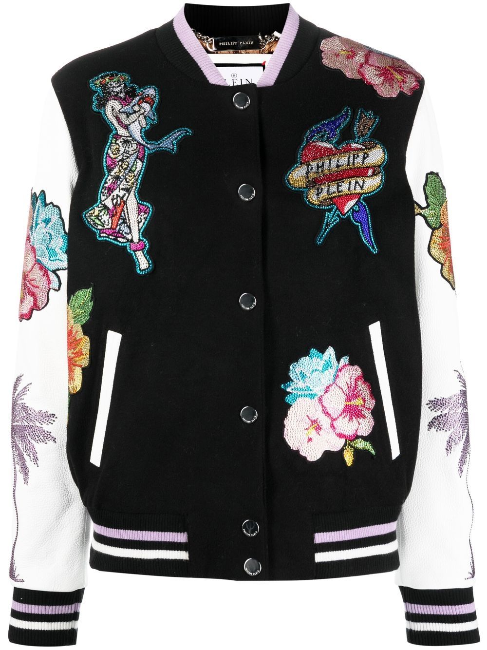 Philipp Plein Hawaii 飞行员夹克 - 黑色