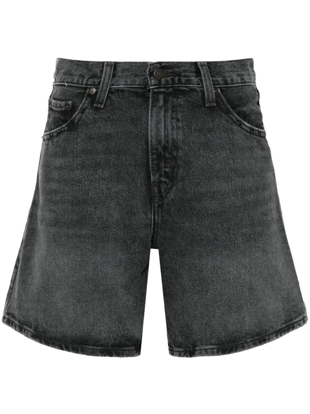 Levi's 高腰牛仔短裤 - 黑色