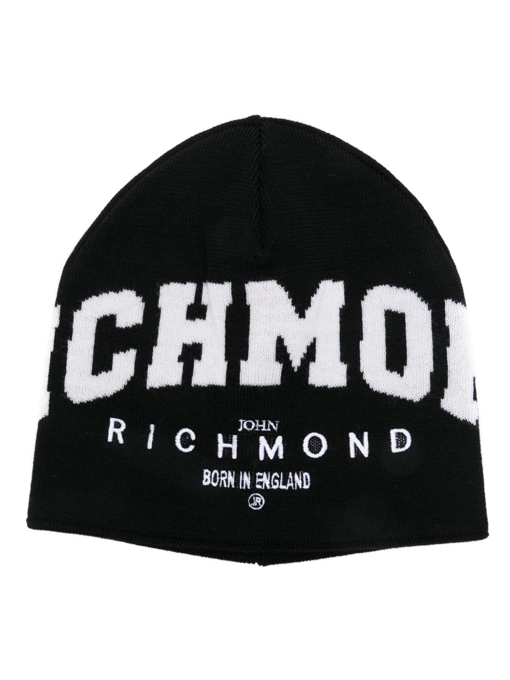 John Richmond logo刺绣套头帽 - 黑色