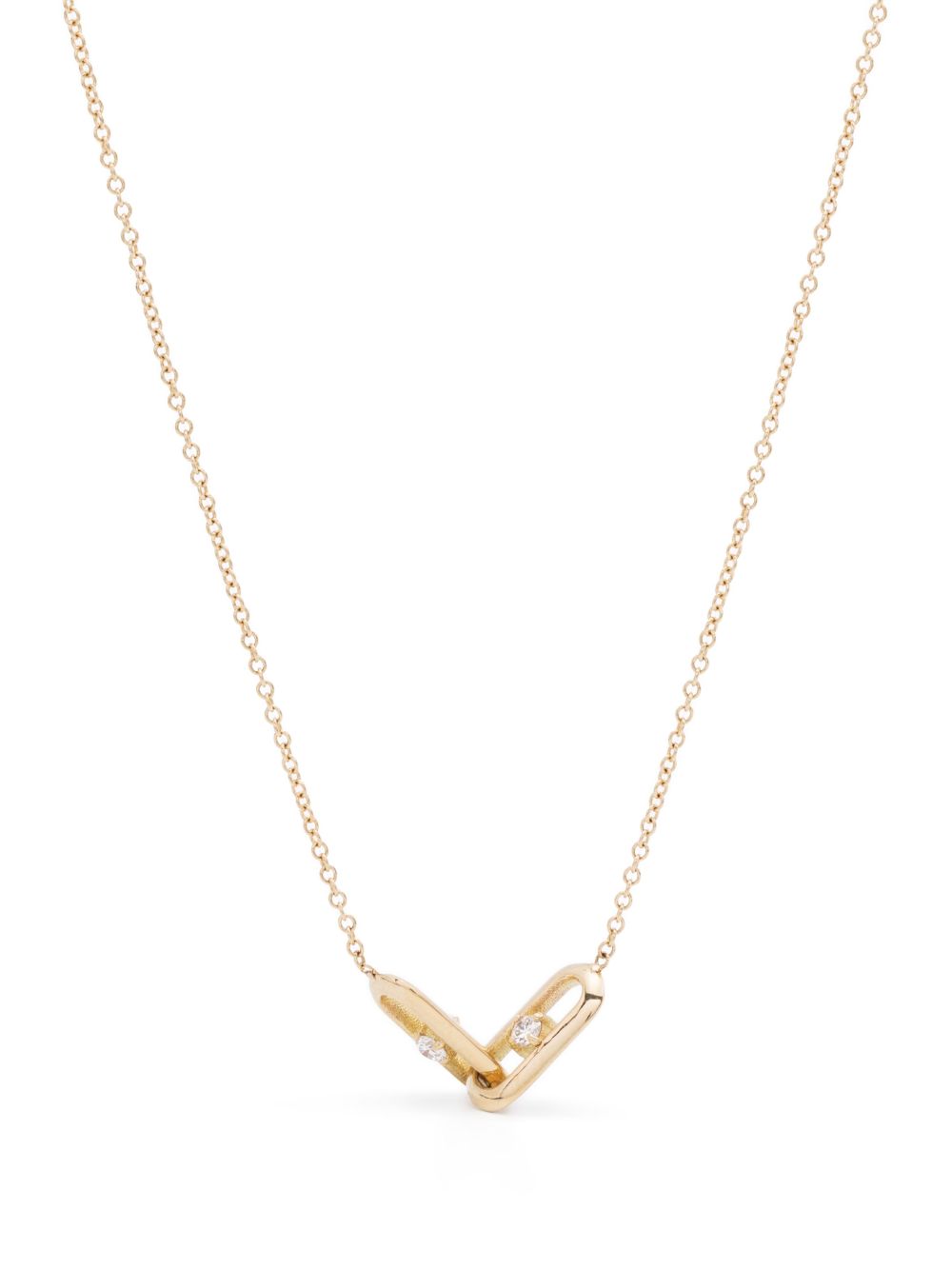 Lizzie Mandler Fine Jewelry 18K黄金 OG Links 钻石链式项链 - 金色