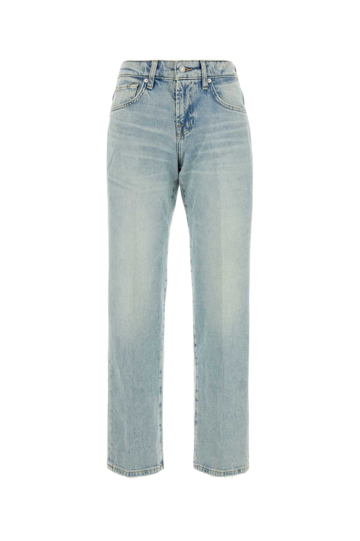 7 For All Mankind 弹力牛仔布Calie直筒牛仔裤