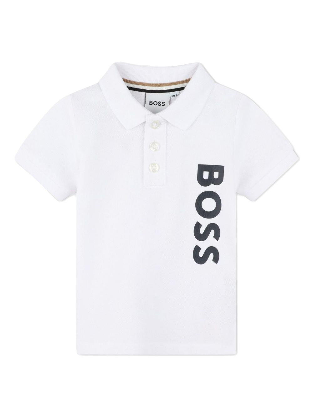 BOSS Kidswear logo印花棉polo衫 - 白色