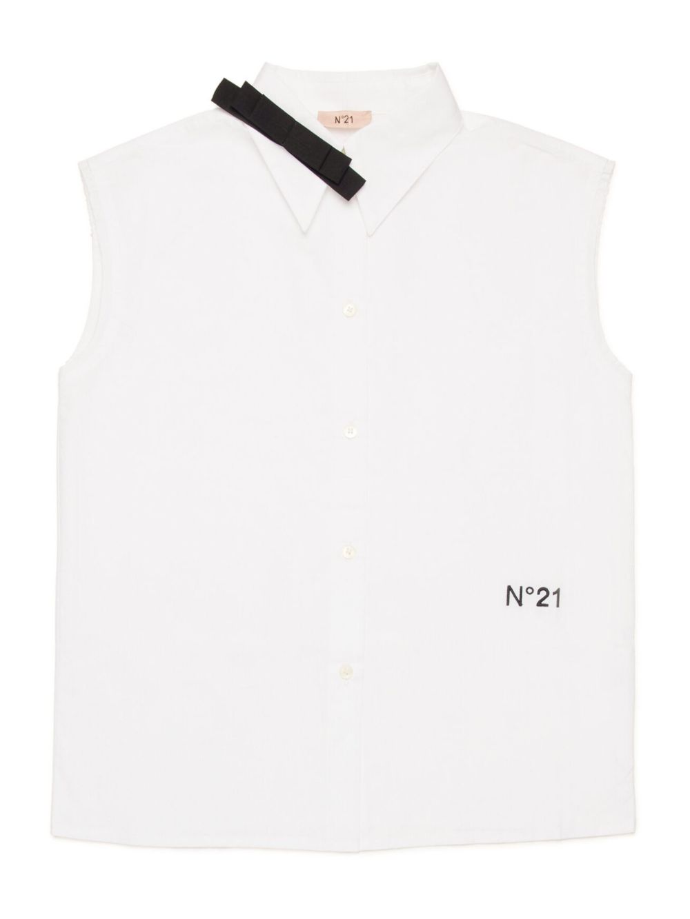 Nº21 Kids logo刺绣上衣 - 白色