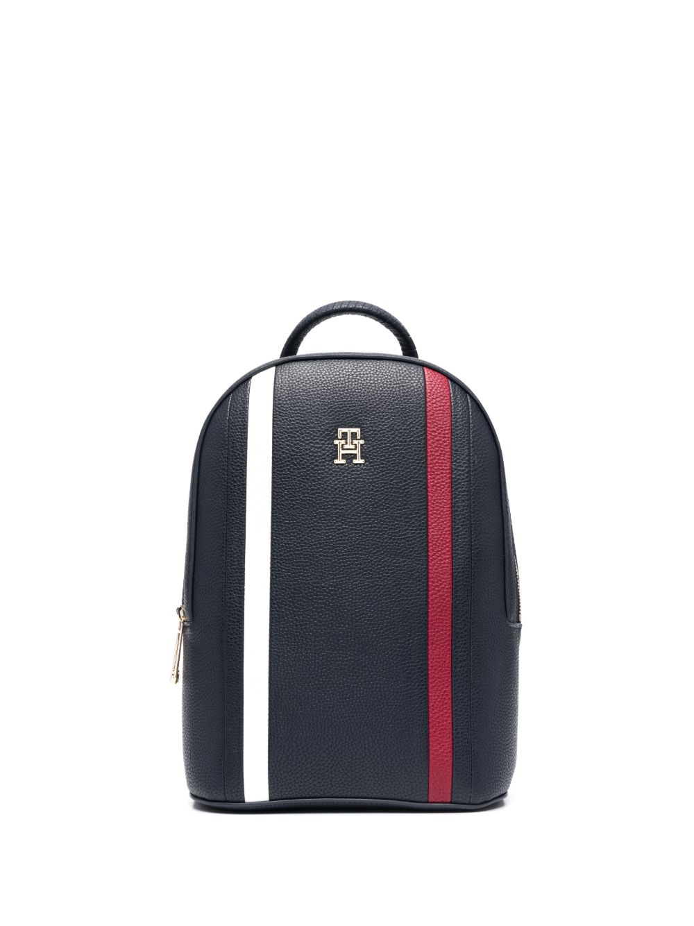 Tommy Hilfiger logo标牌卵石纹双肩包 - 蓝色