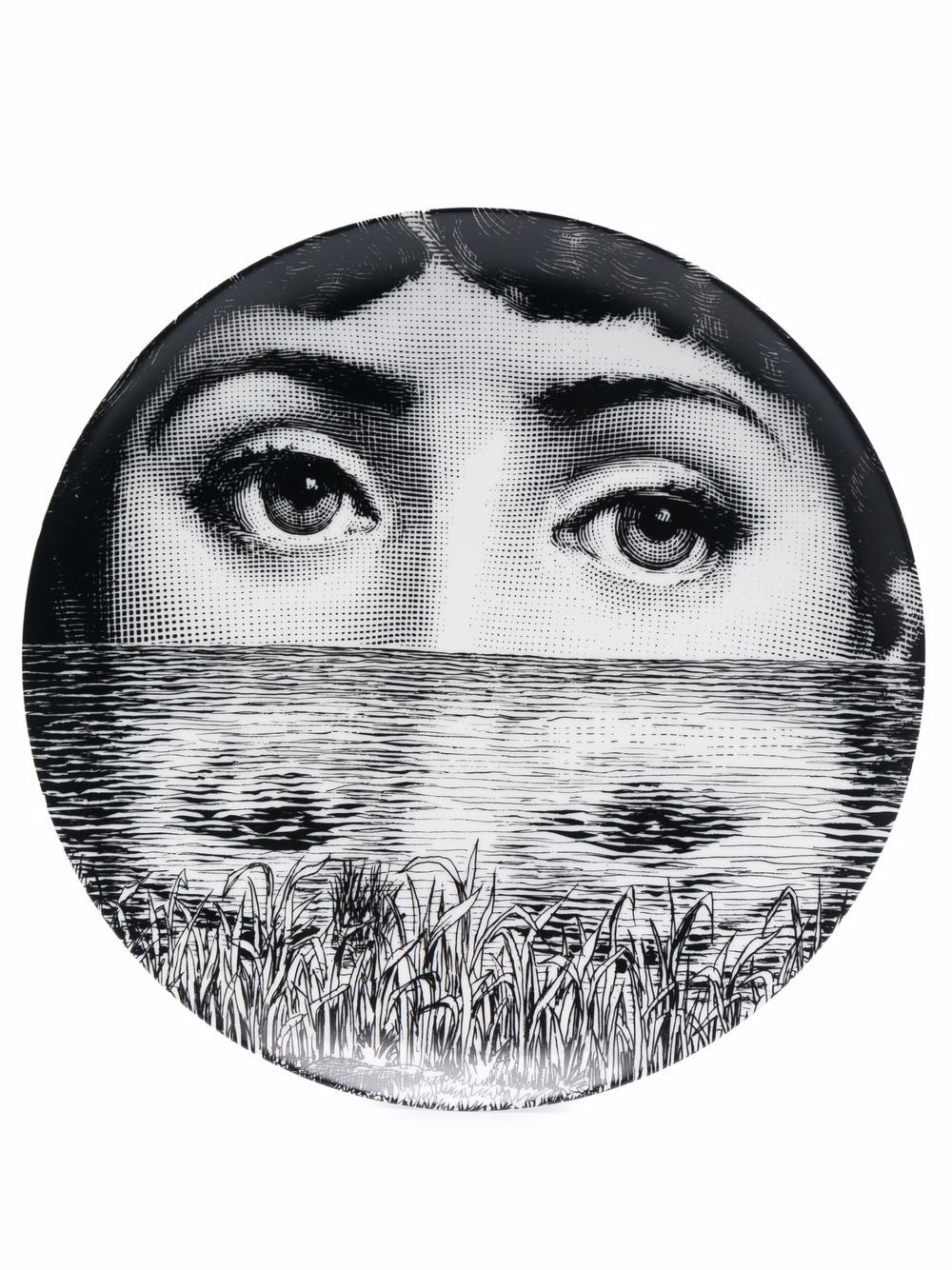 Fornasetti 脸孔印花餐盘 - 黑色