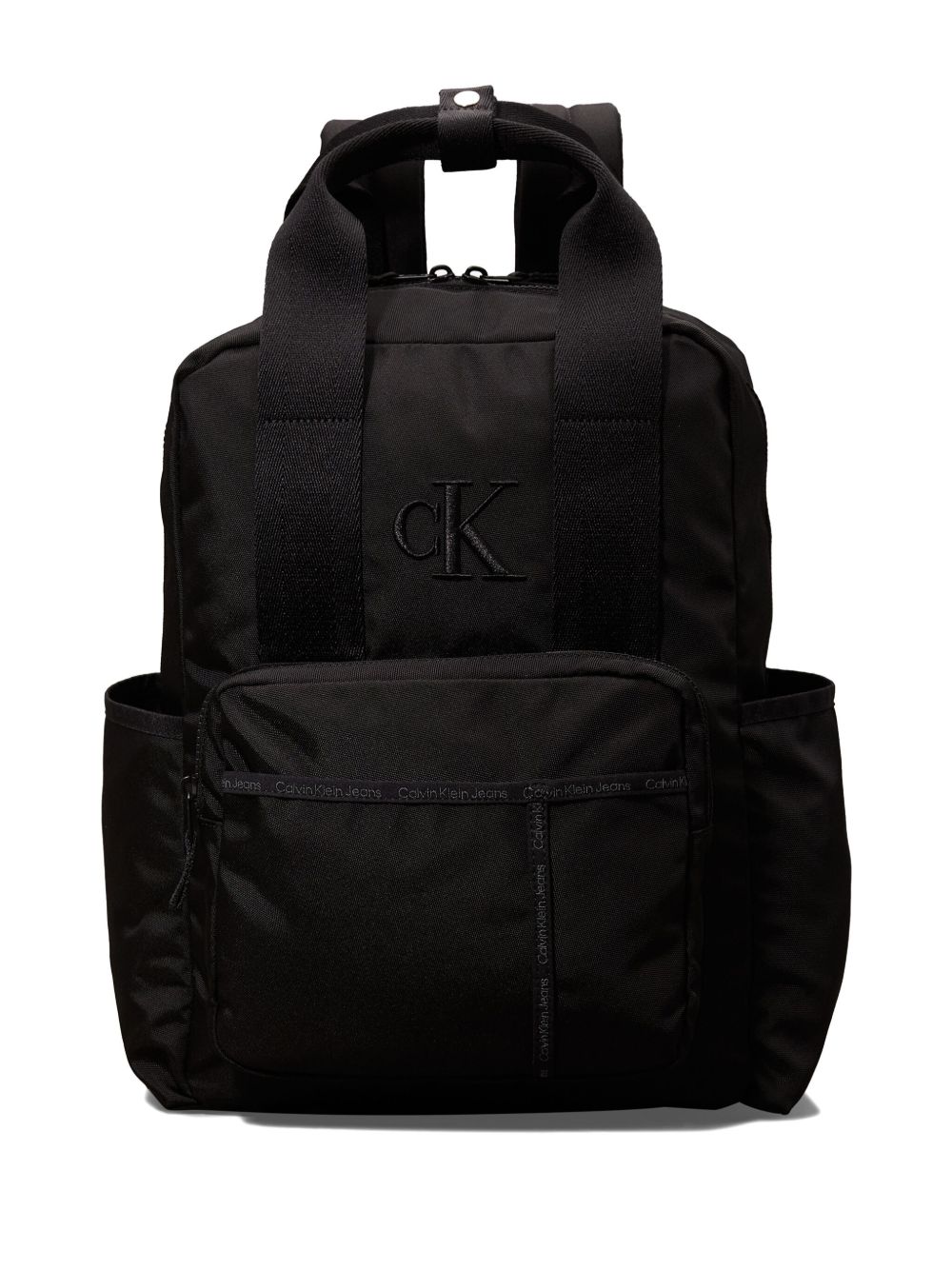 Calvin Klein Kids logo刺绣双肩包 - 黑色