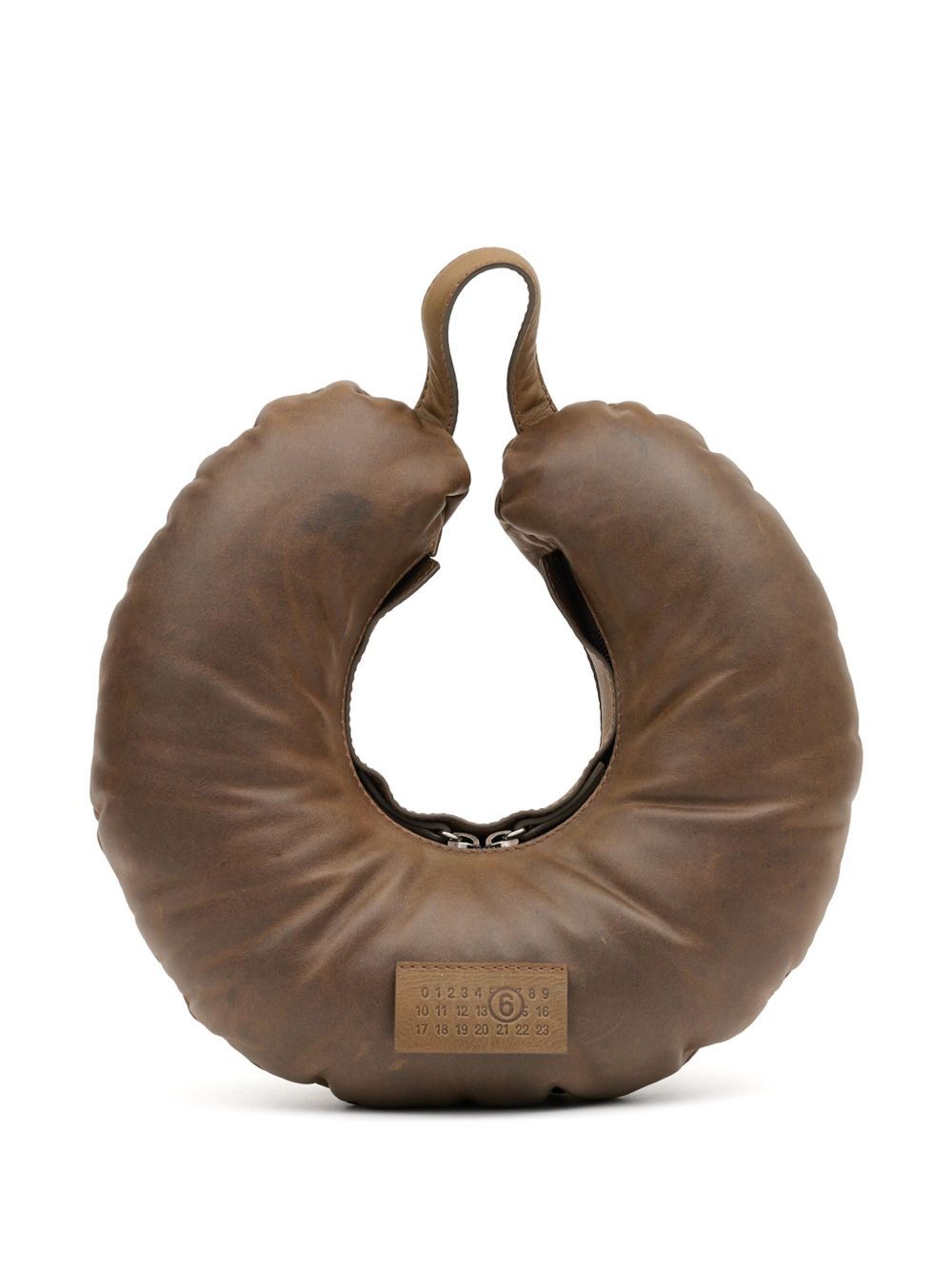 MM6 Maison Margiela Travel Pillow 皮质单肩包 - 褐色