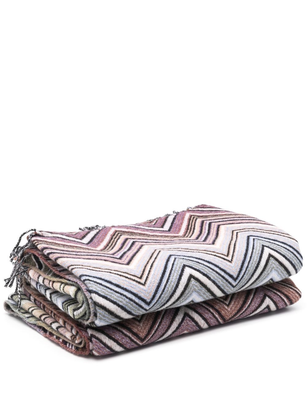 Missoni Home Z字形图案毯子 - 蓝色