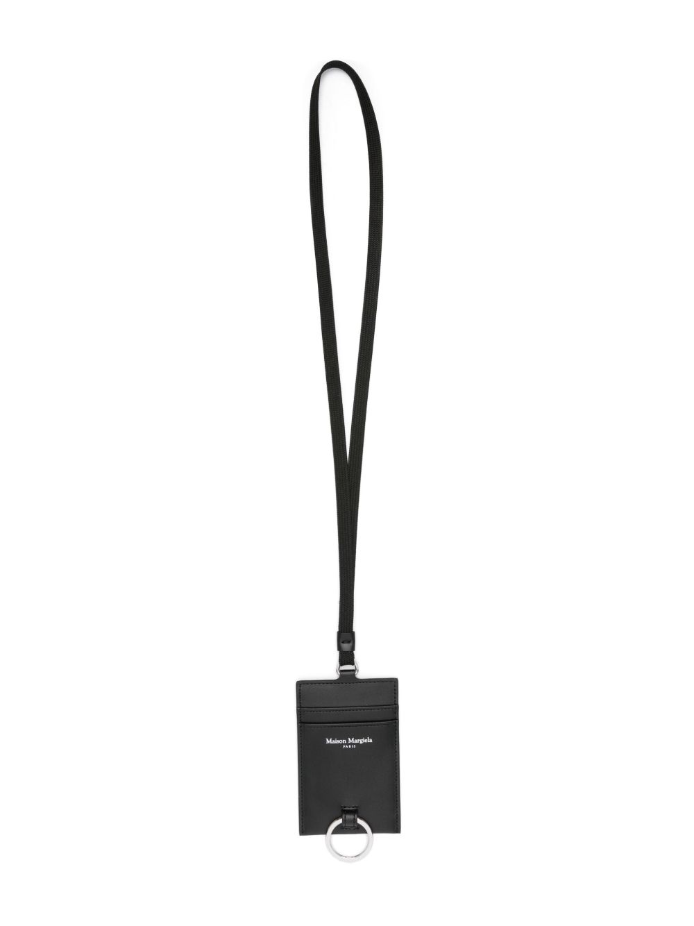 Maison Margiela logo印花皮质卡夹 - 黑色