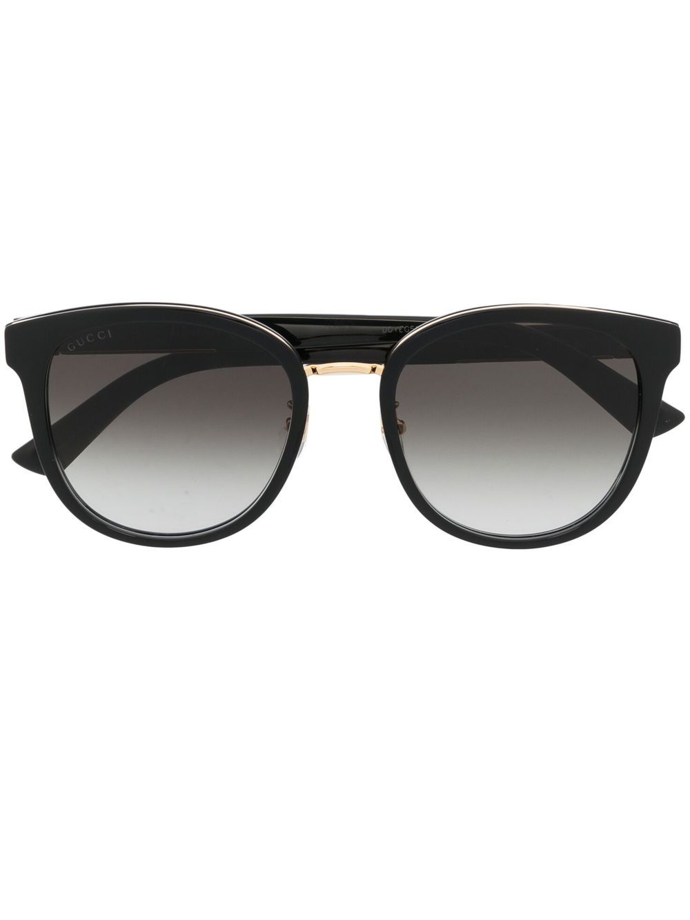 Gucci Eyewear 古驰 圆框太阳眼镜 - 黑色
