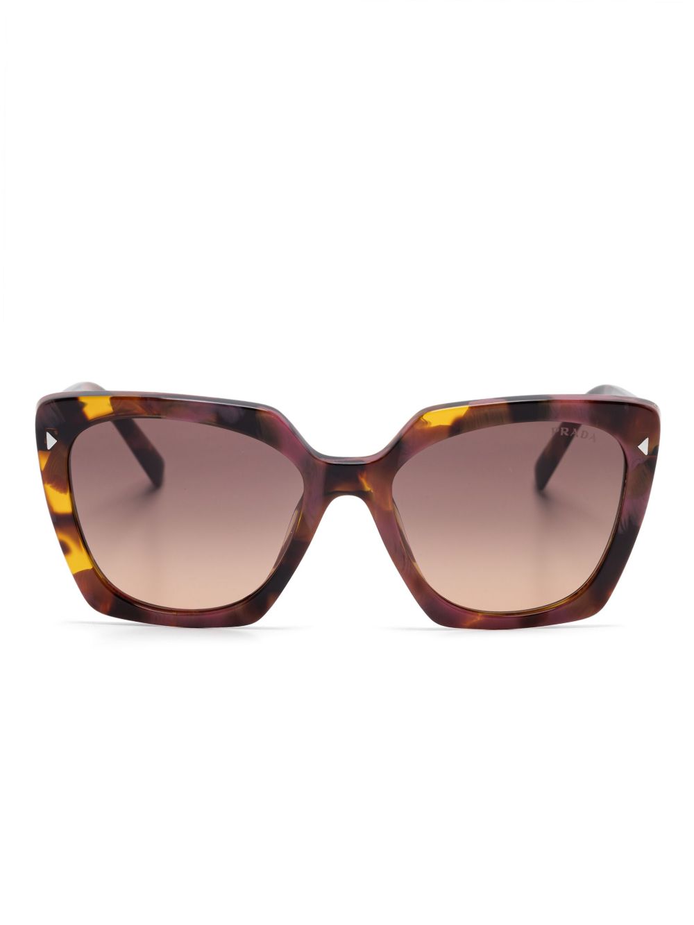 Prada Eyewear 超大镜框太阳眼镜 - 褐色
