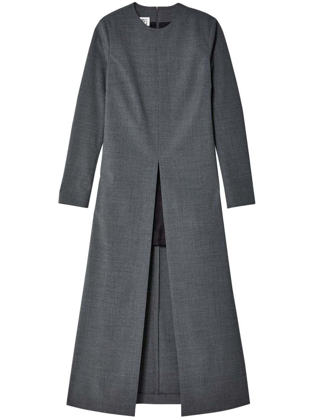 MM6 Maison Margiela 长袖初剪羊毛混纺连衣裙 - 灰色